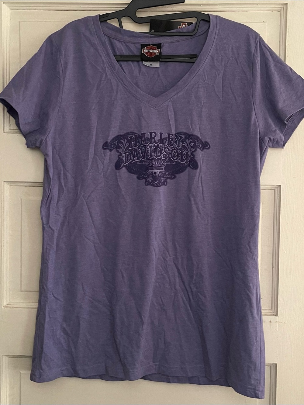 Harley-Davidson Women's New XL Purple V-Neck Logo Tee